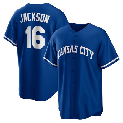 Kansas City Royals #16 Bo Jackson Rush Blue MIKSHPS Alternate 2 Replica Jersey