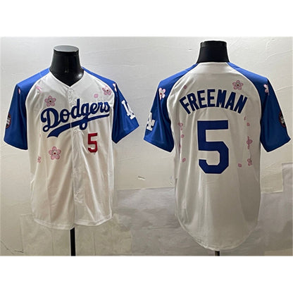 Los Angeles Dodgers #5 Freddie Freeman White Royal MIKSHPS 2025 Tokyo Series Limited Stitched Jersey