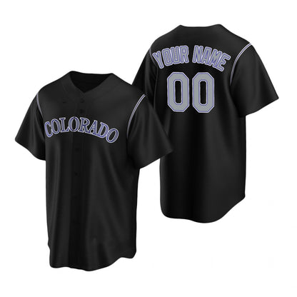 Custom Colorado Rockies Black MIKSHPS Stitched Cool Base Jersey