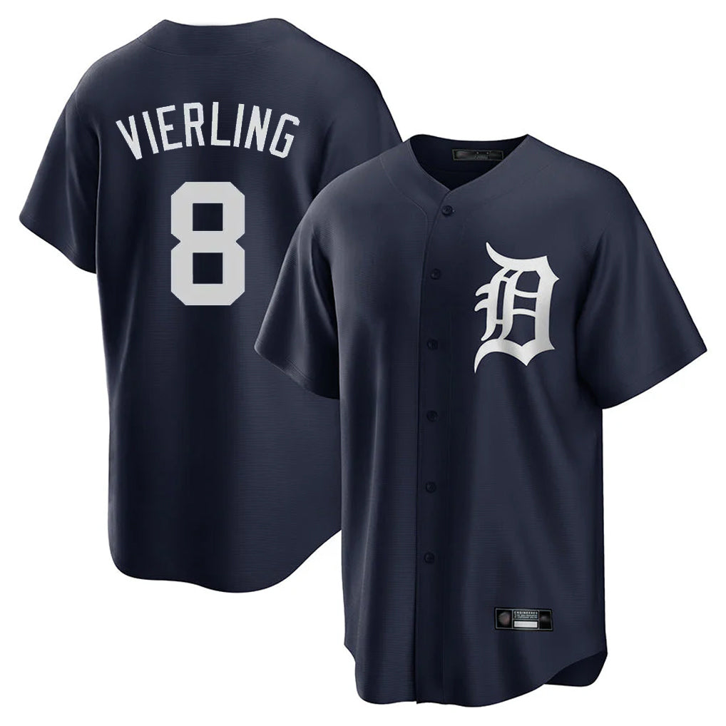 Detroit Tigers #8 Matt Vierling Player Navy MIKSHPS Game Home Stitched Jerseys