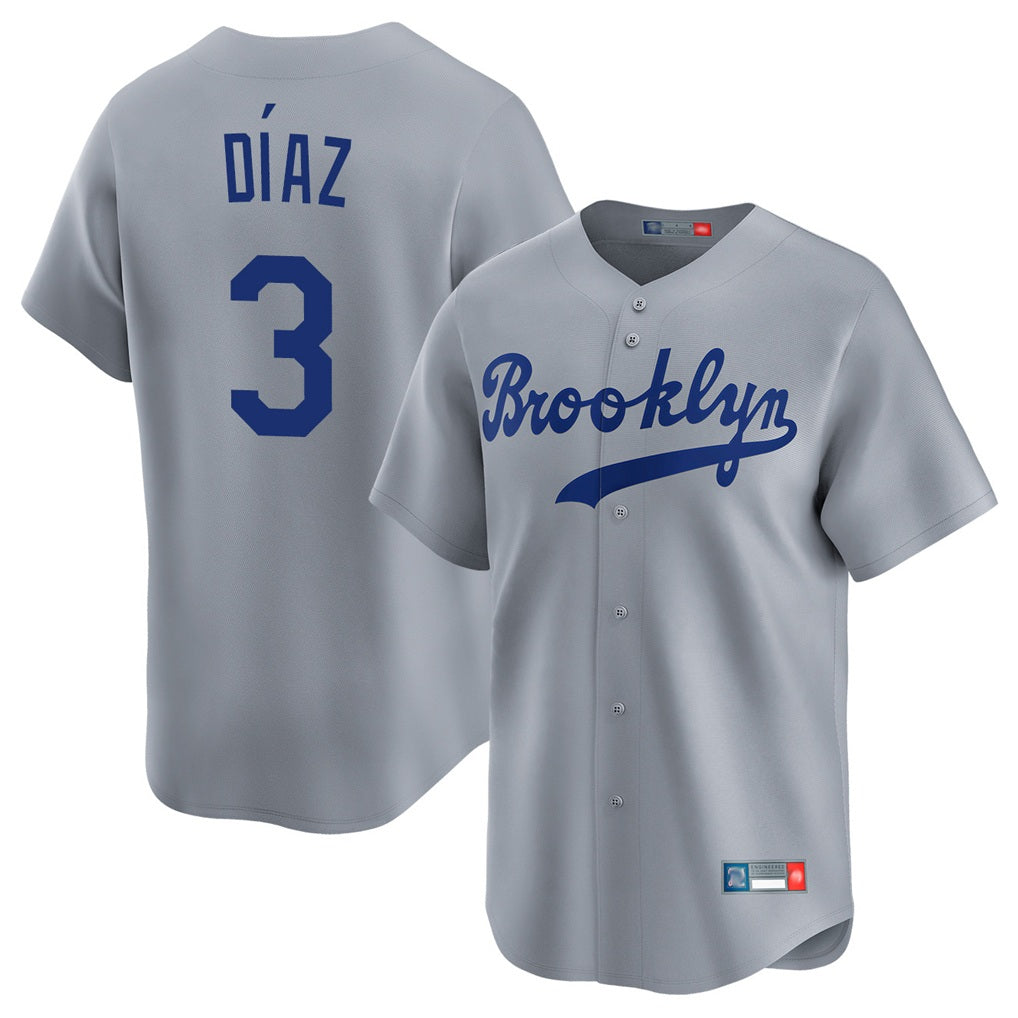 Los Angeles Dodgers #3 Edwin D¨ªaz Player Gray MIKSHPS Game Limited Home Stitched Jerseys