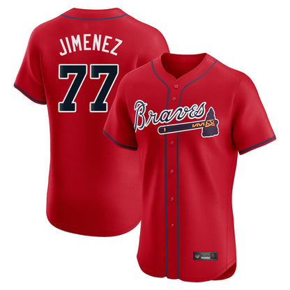 Atlanta Braves #77 Joe Jimenez Player Red MIKSHPS Limited Elite Home Game Stitched Jerseys