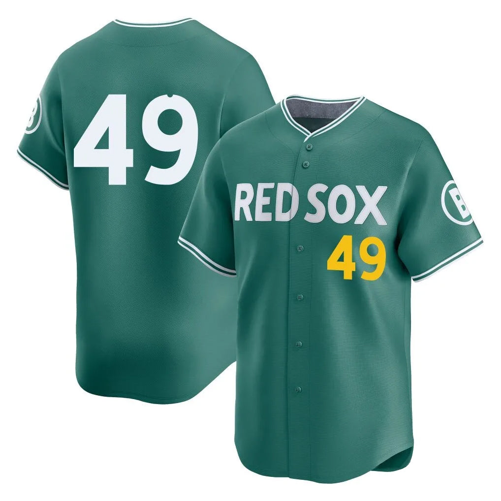 Boston Red Sox #49 Tim Wakefield Player Green MIKSHPS City Connect Limited Home Game Stitched Jerseys1