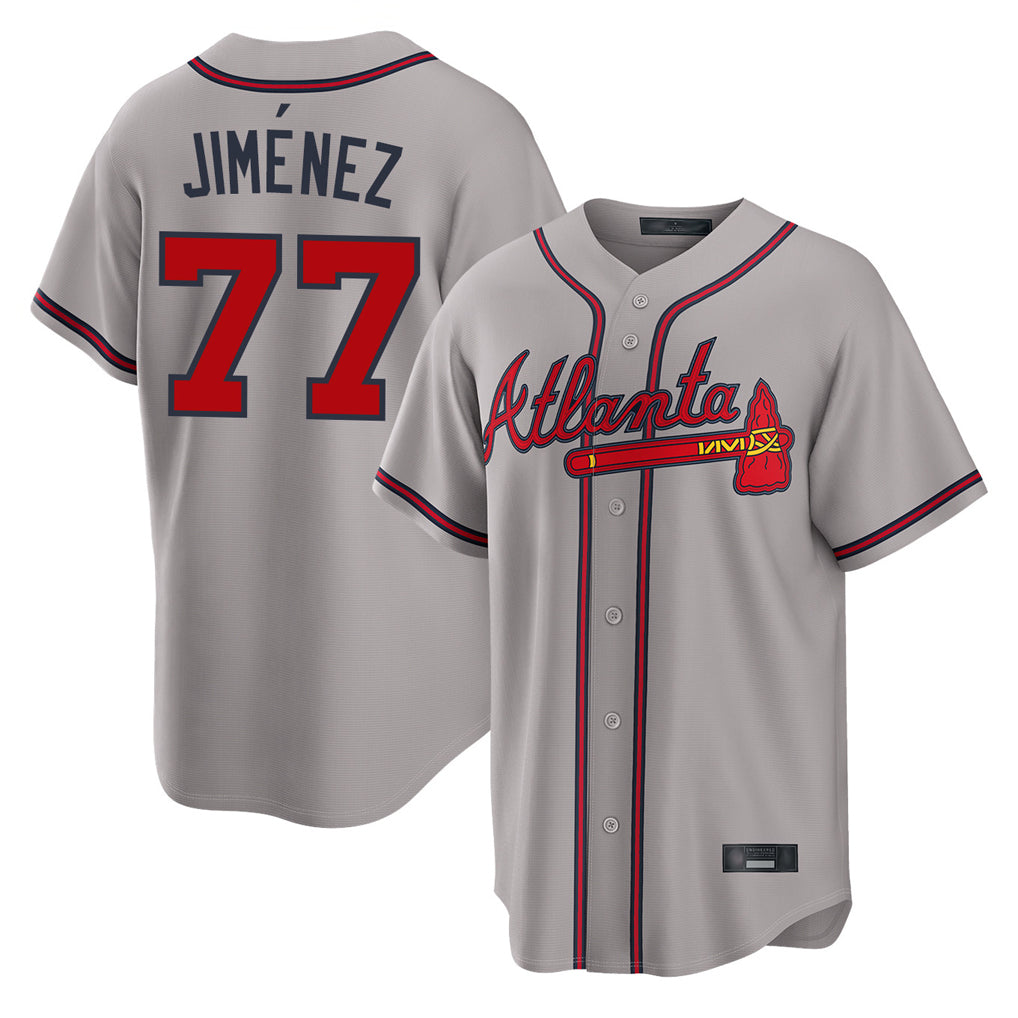 Atlanta Braves #77 Joe Jimenez Player Gray MIKSHPS Home Game Stitched Jerseys