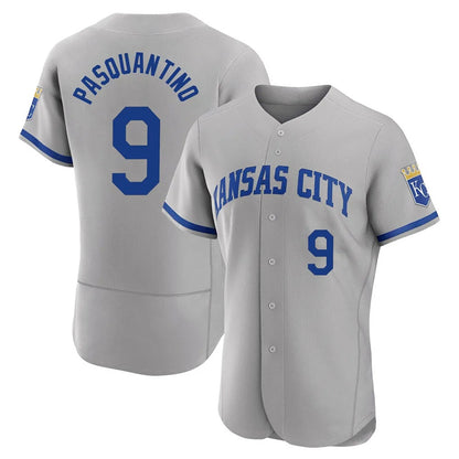 Kansas City Royals #9 Vinnie Pasquantino Player Gray MIKSHPS Limited Elite Home Game Stitched Jerseys