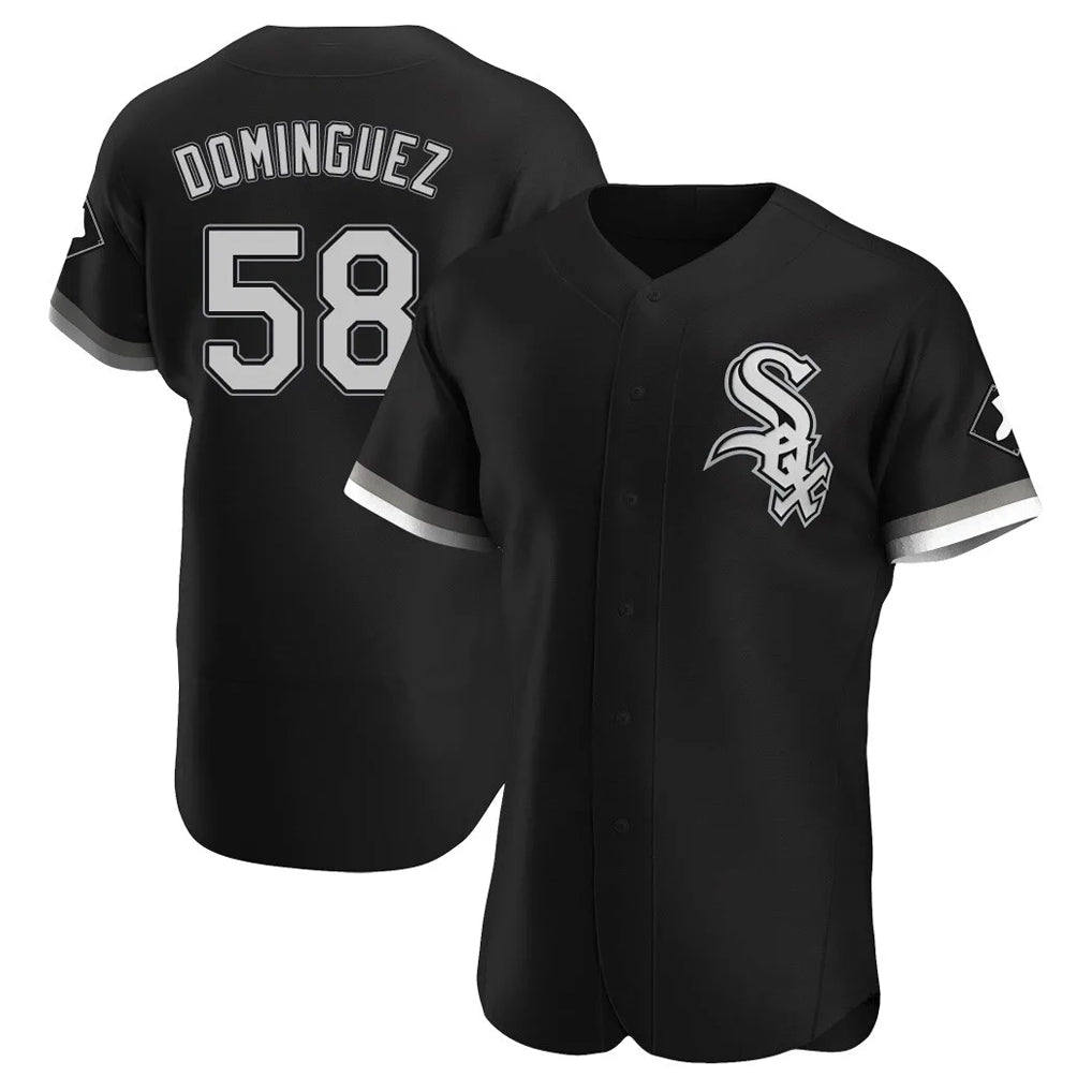 Chicago White Sox #58 Seranthony Dominguez Player Black MIKSHPS Limited Elite Home Stitched Jerseys