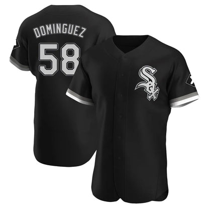 Chicago White Sox #58 Seranthony Dominguez Player Black MIKSHPS Limited Elite Home Stitched Jerseys