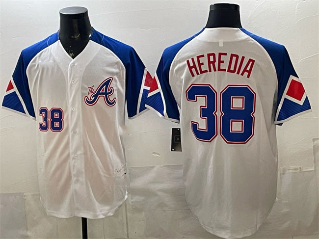 Atlanta Braves #38 Guillermo Heredia White MIKSHPS 2023 City Connect Cool Base Stitched Jersey
