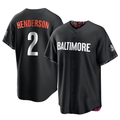 Baltimore Orioles #2 Gunnar Henderson Player Black MIKSHPS City Connect Home Game Stitched Jerseys