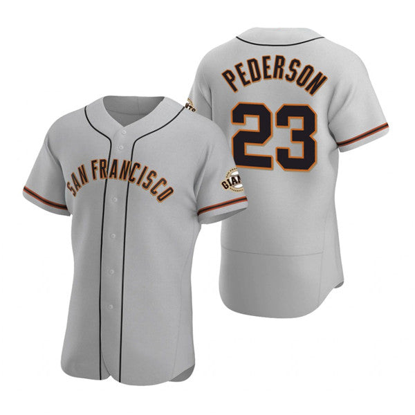 San Francisco Giants #23 Joc Pederson Gray MIKSHPS Flex Base Stitched Jersey
