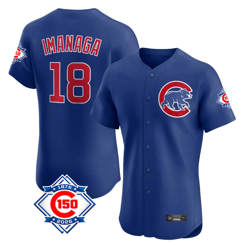 Chicago Cubs #18 Shota Imanaga Player Royal MIKSHPS 150th Anniversary Limited Elite Home Stitched Jerseys