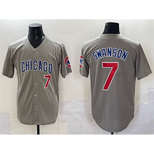 Chicago Cubs #7 Dansby Swanson Gray MIKSHPS Limited Stitched Jersey