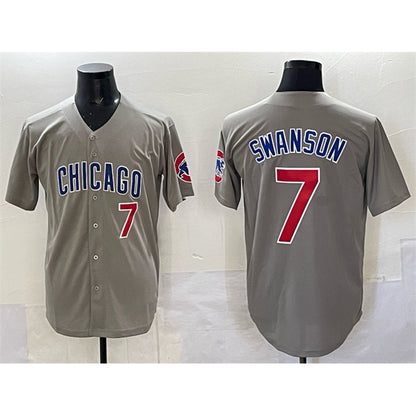 Chicago Cubs #7 Dansby Swanson Gray MIKSHPS Limited Stitched Jersey
