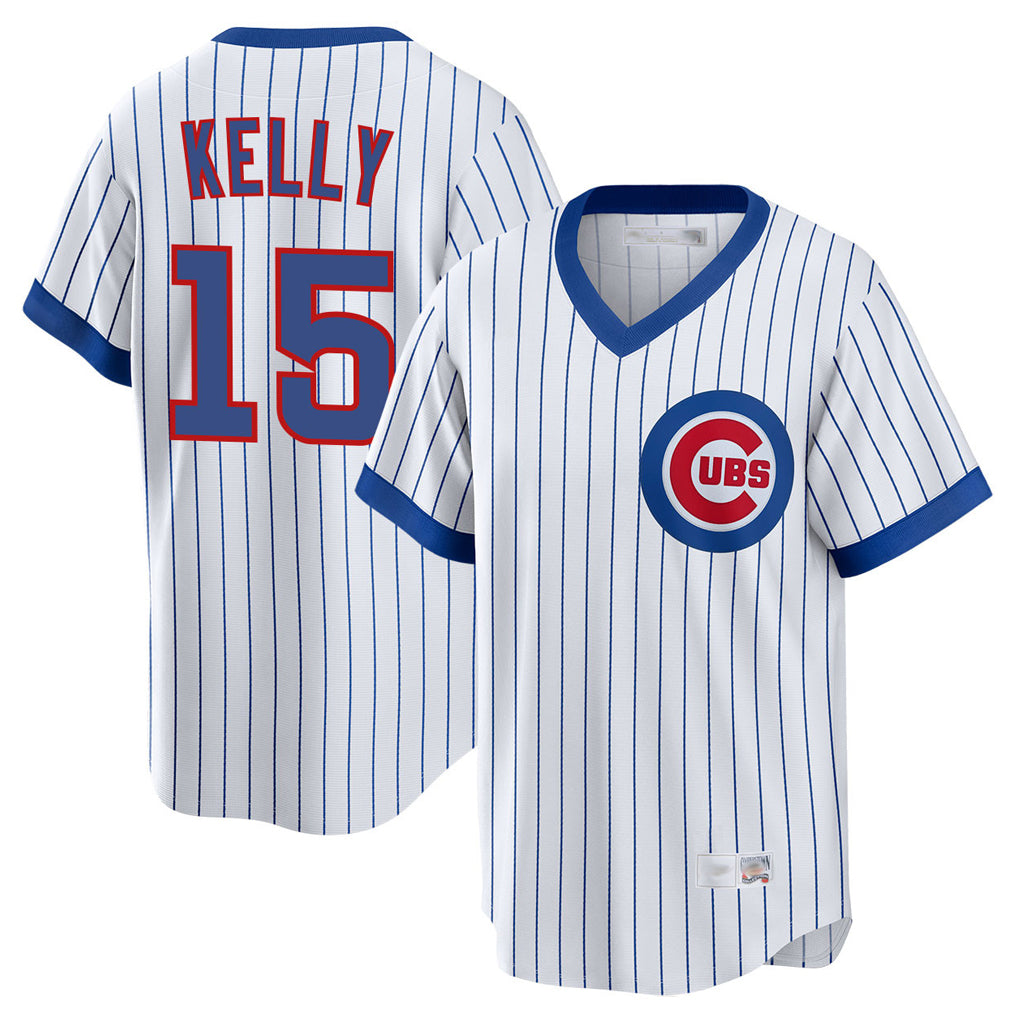 Chicago Cubs #15 Carson Kelly Player White MIKSHPS T-shirt Cooperstown Collection Limited Stitched Jerseys