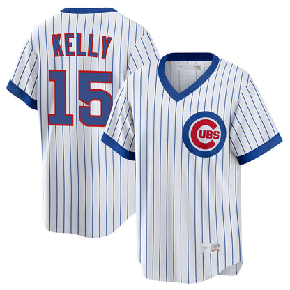 Chicago Cubs #15 Carson Kelly Player White MIKSHPS T-shirt Cooperstown Collection Limited Stitched Jerseys