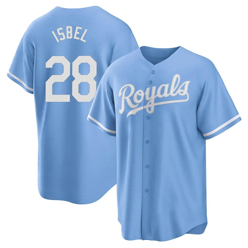 Kansas City Royals #28 Kyle Isbel Player Light Blue MIKSHPS Home Game Stitched Jerseys