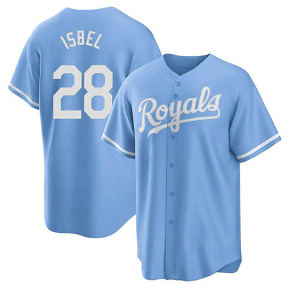 Kansas City Royals #28 Kyle Isbel Player Light Blue MIKSHPS Home Game Stitched Jerseys
