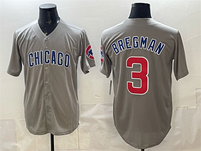 Chicago Cubs #3 Alex Bregman Grey MIKSHPS Limited Stitched Jersey