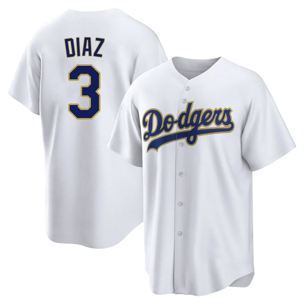 Los Angeles Dodgers #3 Edwin D¨ªaz Player Gold White MIKSHPS 2026 Collection Stadium Game Stitched Jerseys