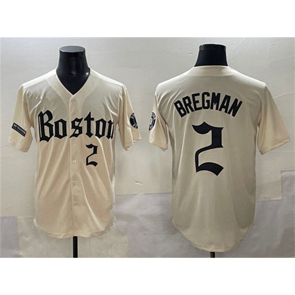Boston Red Sox #2 Alex Bregman Cream MIKSHPS Gothic Vapor Limited Stitched Jersey