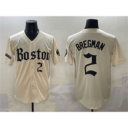 Boston Red Sox #2 Alex Bregman Cream MIKSHPS Gothic Vapor Limited Stitched Jersey