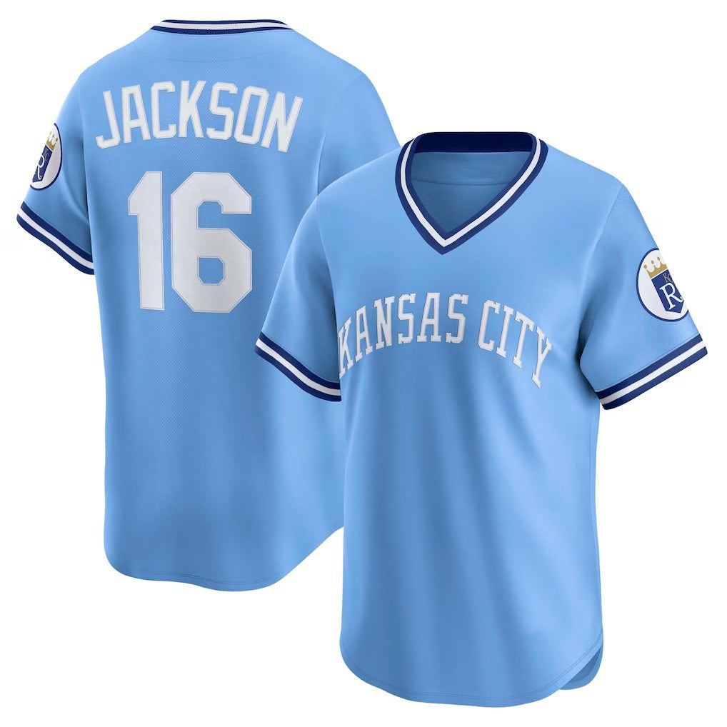 Kansas City Royals #16 Bo Jackson Light Blue MIKSHPS Throwback Cooperstown Collection Limited Jersey