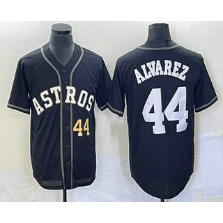 Houston Astros #44 Yordan Alvarez Number Black MIKSHPS Cool Base Stitched Jersey