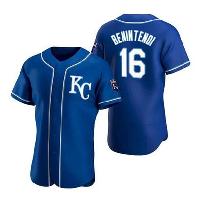Kansas City Royals #16 Andrew Benintendi Blue MIKSHPS Flex Base Stitched Jersey 2