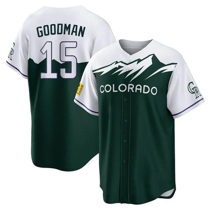 Colorado Rockies #15 Hunter Goodman Player Green MIKSHPS City Connect Home Game Stitched Jerseys