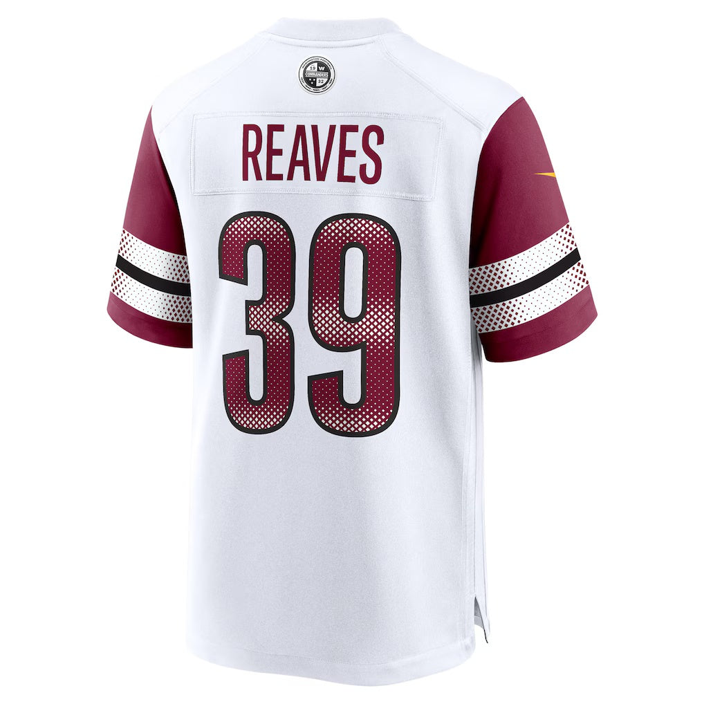 W.Commanders #39 Jeremy Reaves White MIKSHPS Game Jersey