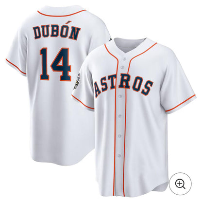 Houston Astros #14 Mauricio Dub¨®n White MIKSHPS Home Jersey