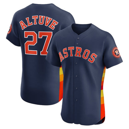 Houston Astros #27 Jose Altuve Navy MIKSHPS Alternate 2 Elite Player Jersey