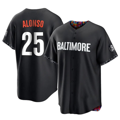 Baltimore Orioles #25 Pete Alonso Player Black MIKSHPS City Connect Home Game Stitched Jerseys