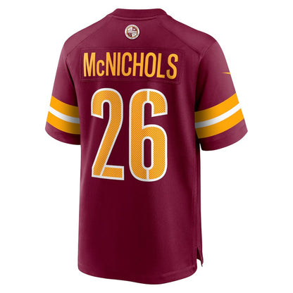 W.Commanders #26 Jeremy McNichols Burgundy MIKSHPS Game Jersey
