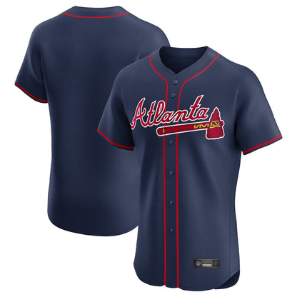 Atlanta Braves Navy MIKSHPS Limited Elite Home Game Blank Player Stitched Jerseys