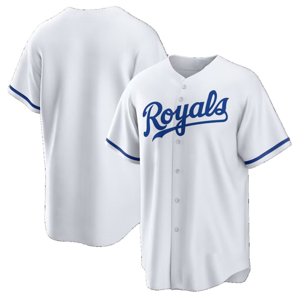 Kansas City Royals White MIKSHPS Home Big & Tall Replica Jersey