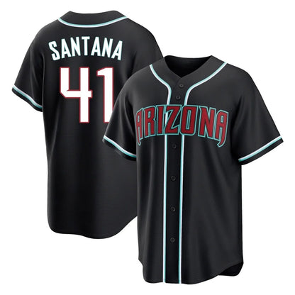 Arizona Diamondbacks #41 Carlos Santana Player Black MIKSHPS Home Game Stitched Jerseys