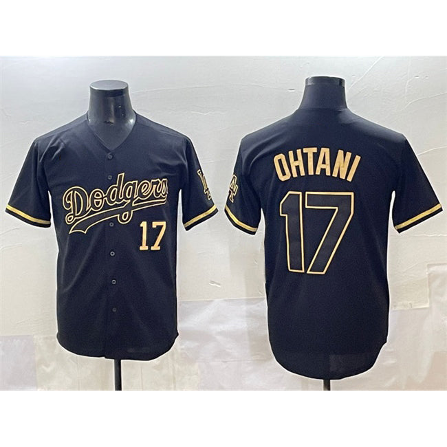 Los Angeles Dodgers #17 Shohei Ohtani Black Gold MIKSHPS Limited Stitched Jersey