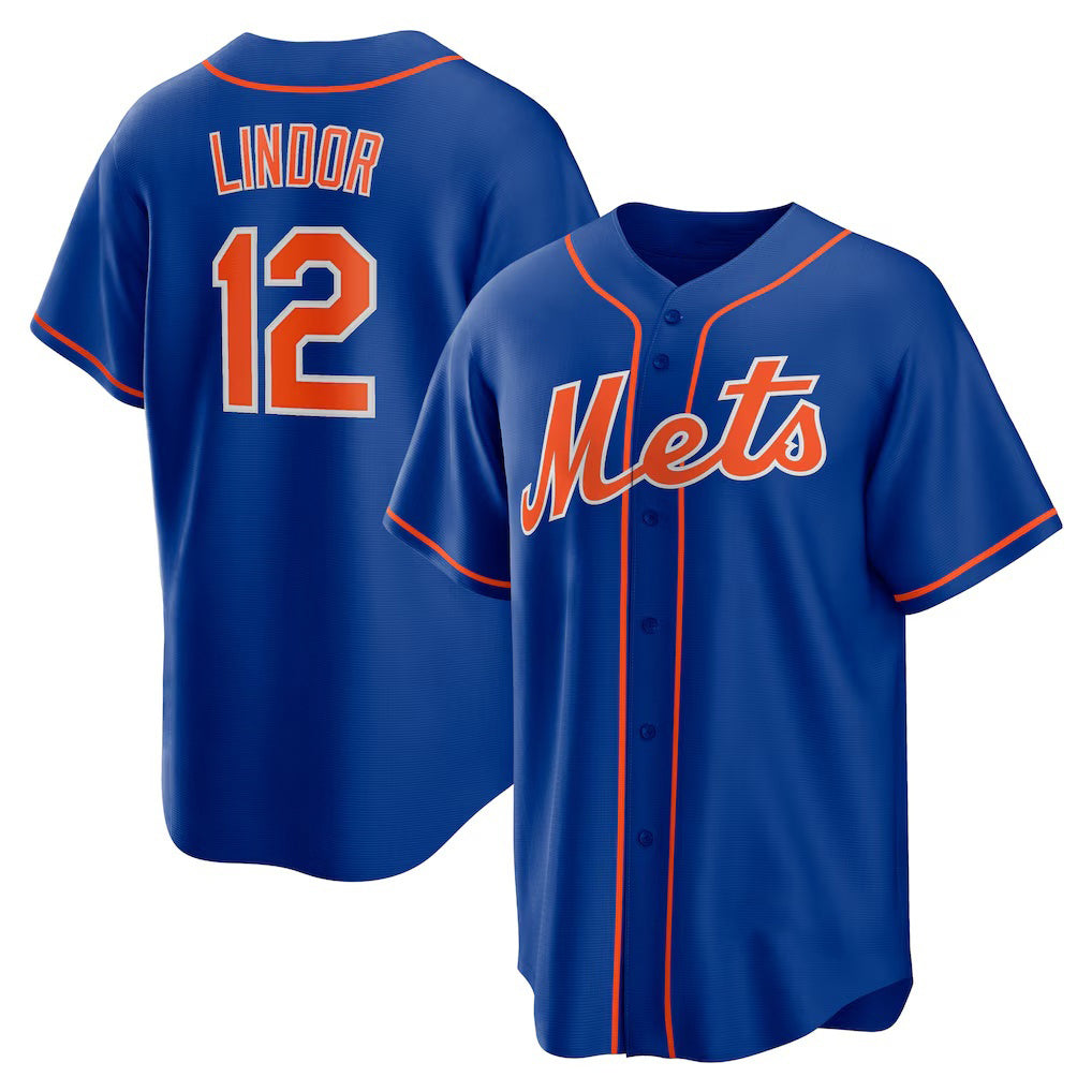New York Mets #12 Francisco Lindor Royal MIKSHPS Big & Tall Alternate Replica Player Jersey