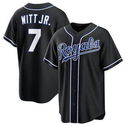 Kansas City Royals #7 Bobby Witt Jr. Black MIKSHPS Out Stitched Jersey