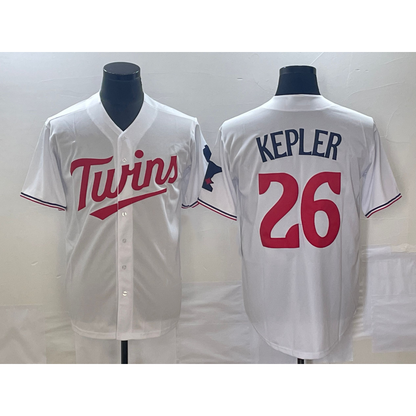 Minnesota Twins #26 Max Kepler White Red MIKSHPS Stitched Cool Base Jersey