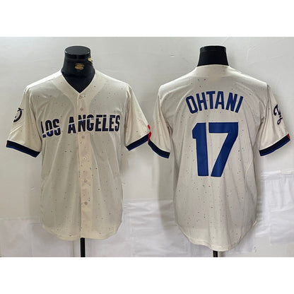 Los Angeles Dodgers #17 Shohei Ohtani Cream MIKSHPS 2024 City Connect Limited Stitched Jerseys