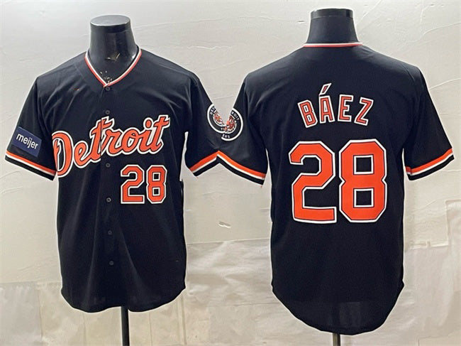 Detroit Tigers #28 Javier B¨¢ez Black MIKSHPS 2026 Meijer Patch Alternate Vapor Premier Limited Stitched Jersey