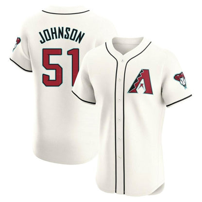 Arizona Diamondbacks #51 Randy Johnson Player Cream MIKSHPS Limited Elite Home Game Stitched Jerseys