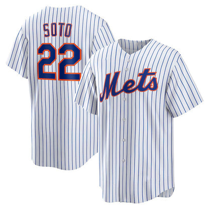 New York Mets #22 Juan Soto White MIKSHPS Home Replica Player Jersey