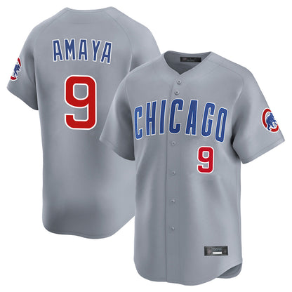 Chicago Cubs #9 Miguel Amaya Player Gray MIKSHPS Road Limited Home Stitched Jerseys