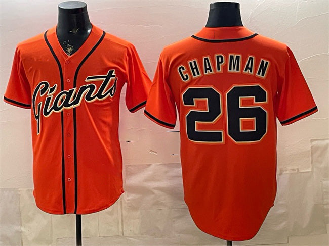San Francisco Giants #26 Matt Chapman Orange MIKSHPS Cool Base Stitched Jersey
