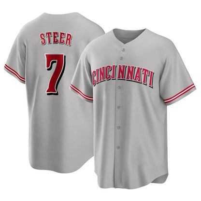 Cincinnati Reds #7 Spencer Steer Player Gray MIKSHPS Home Game Stitched Jerseys