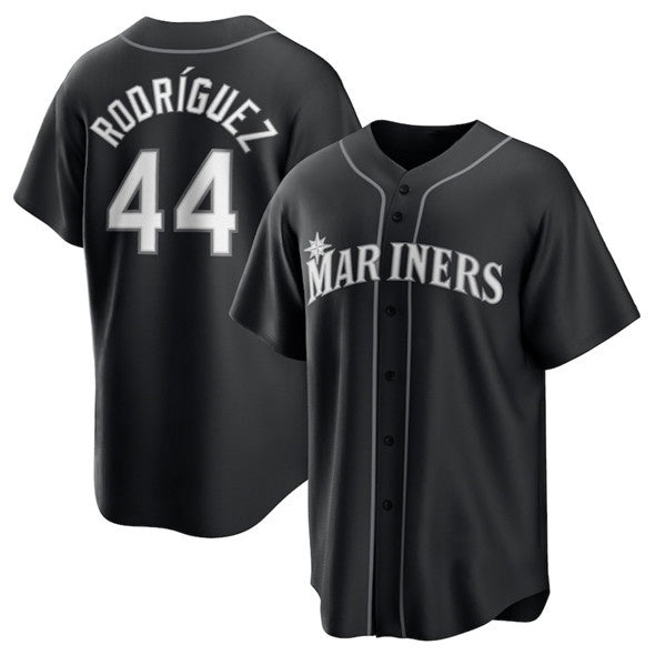 Seattle Mariners #44 Julio Rodr¨ªguez Black MIKSHPS Lights Out Limited Stitched Jersey