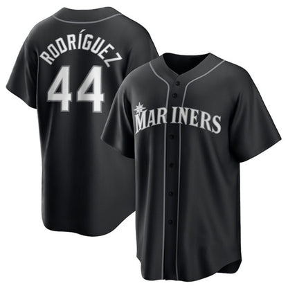 Seattle Mariners #44 Julio Rodr¨ªguez Black MIKSHPS Lights Out Limited Stitched Jersey